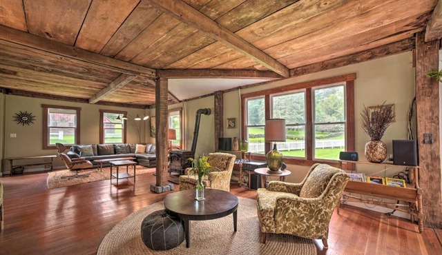 Game Room and Fire Pit Peaceful Catskills Farmhouse