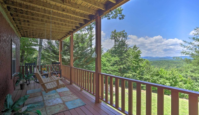 Game Room & Fire Pit: Picturesque Cabin in Murphy