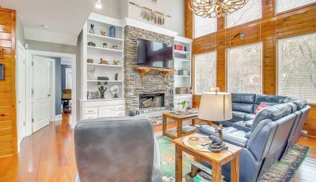 Game Room & Fire Pit: Riverfront Home in Ellijay!