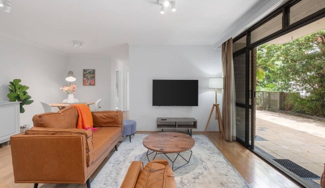 Garden Apartment with Large Outdoor Areas.