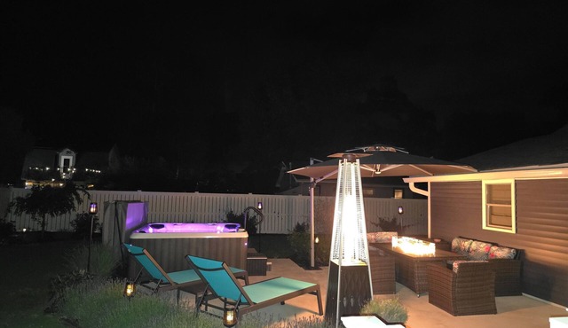 Garden Spa Retreat Hot Tub Near Cape May Fenced Yard | Casa La Cape