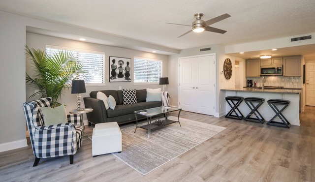 Gated community, private beach access, renovated condo!