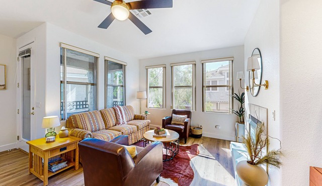 Gated community condo with pool, hot tub, gym, & private patio - near golf