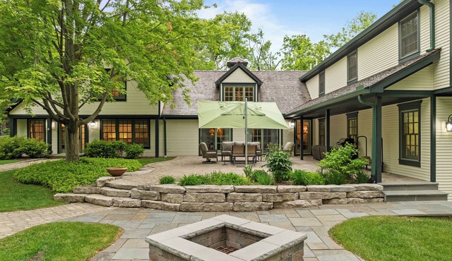 Geneva Lake Guest House with Private Pier Fire Pit Pool Table Monthly Stays
