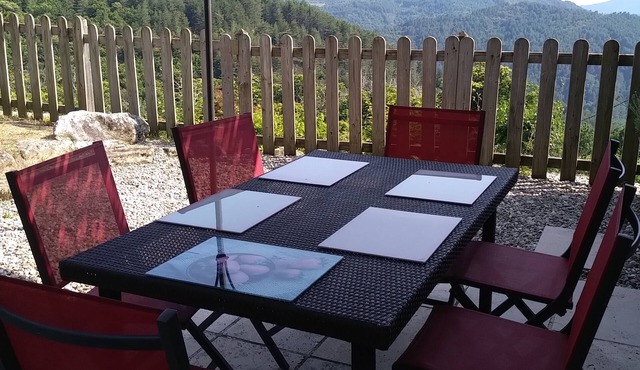 Gite 5 persons in a stone mas, swimming pool, property 10Ha, panoramic view