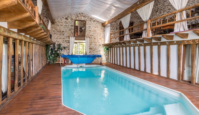 Gite with private indoor pool, fishing pond and animals