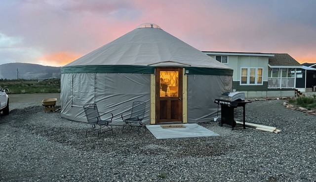 Glamp in style in our 27' yurt. Situated by our Tiny Home area.