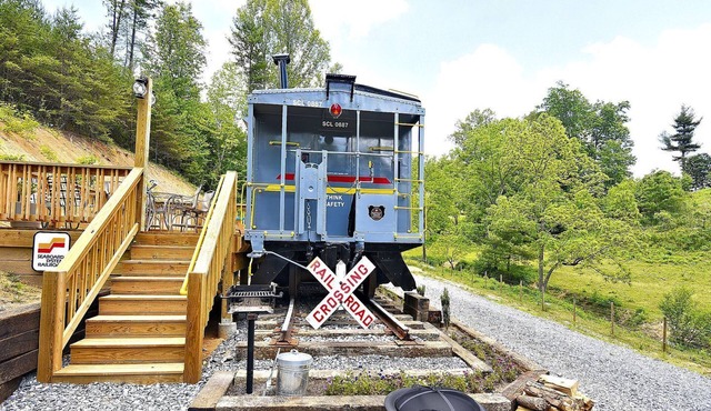 Glamping Caboose Rental Perfect for Families near Clyde, North Carolina