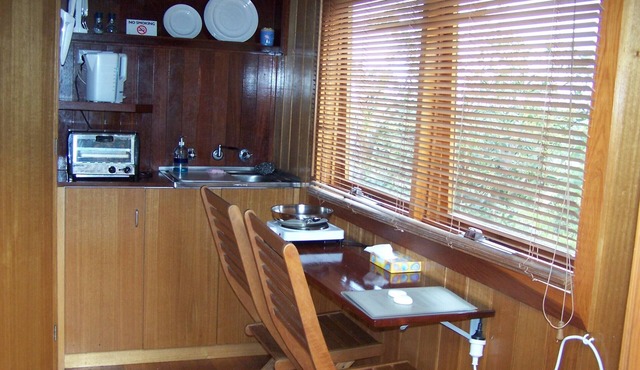 Glamping for two with an ocean view.