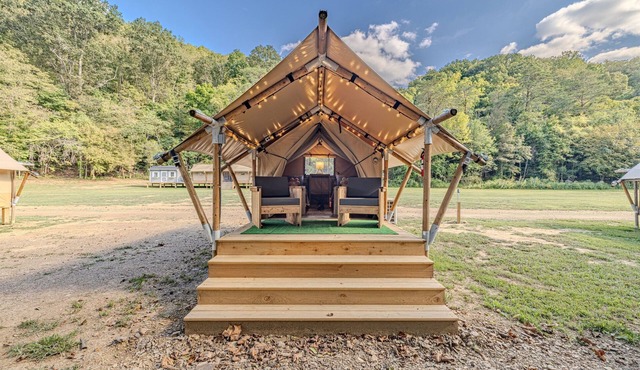 Glamping Getaway with Creekside Serenity
