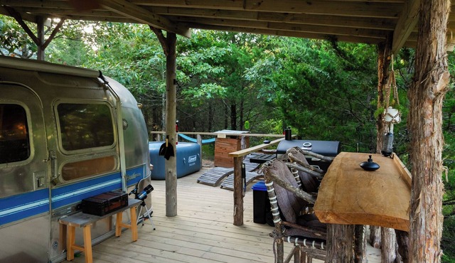 Glamping in a remodeled Airstream in the Woods
