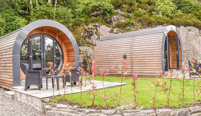 Glamping overlooking the loch.