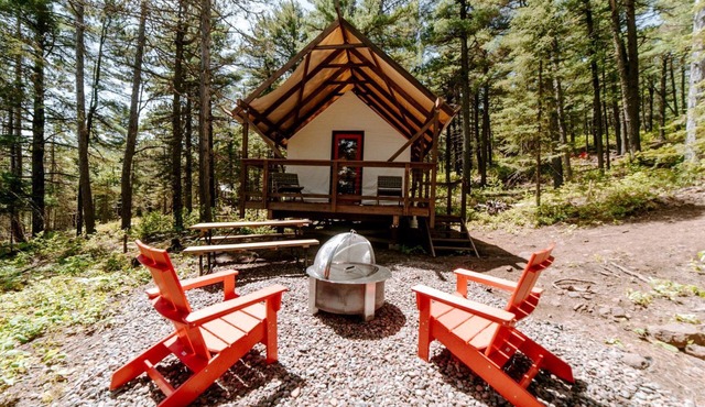 Glamping Safari Tent for Romantic Escapes to the Minnesota Forest
