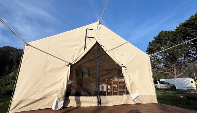 Glamping tent on the river.