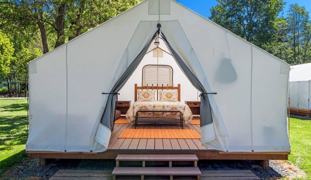 Glamping Tent with Westerly Ocean Views - 1 min walk to beach!