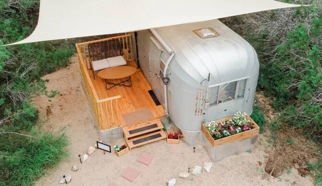 Glamping trailer with private bath
