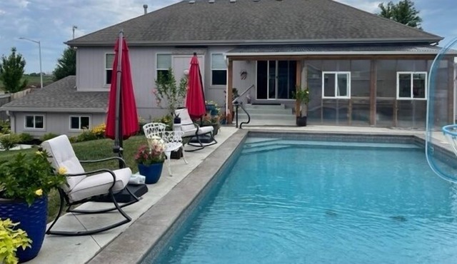 Golden Blossom Getaway w/ Salt Water Pool! Dog Friendly! by RedAwning