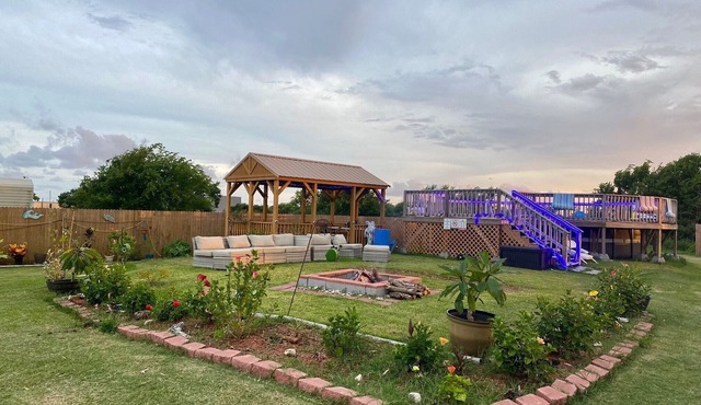Gone Coastal is part of a mini resort with pool, bbq area, firepit.