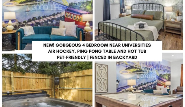 Gorgeous 4bd near universities Hot tub + Games