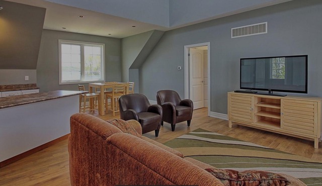 Gorgeous cottage surrounded by 320 degrees of water. Sleeps 16 people