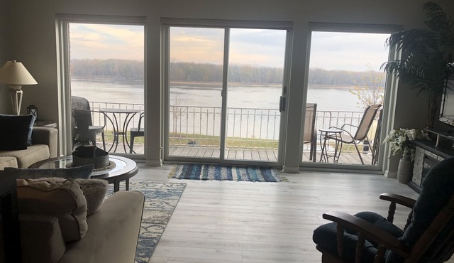 Gorgeous Mississippi riverfront condo available on other site.