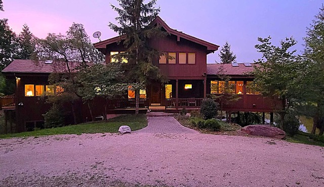 Grace Woods | Lakefront Retreat | 2 Homes & Sauna - Private 40-Acre Estate w/Dock, Waterfall, Kayaks, Fire Pits, Trails & Perfect for Large Groups