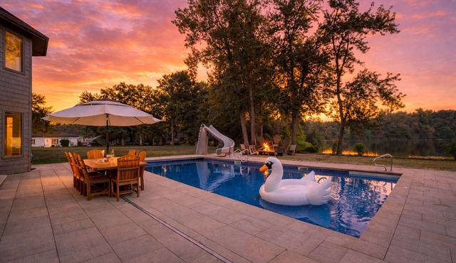 Grand Lake Getaway Near Bike Path: Private Heated Pool, Hot Tub & Boat Dock