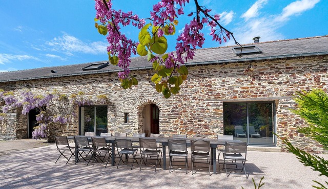 Grand Le Jeanneau Cottage with Spa, Peaceful Nature Retreat for 15 Guests