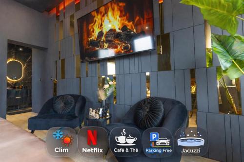 Grand studio centre ville tout équipé jacuzzi parking gratuit