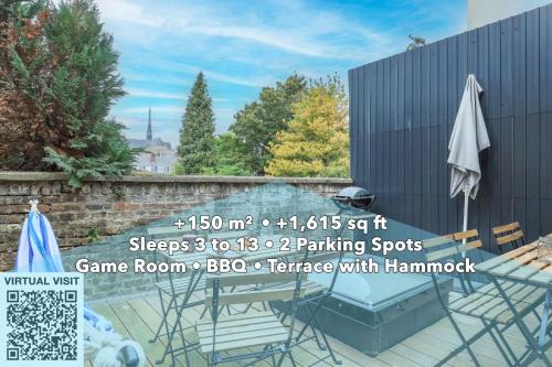 Grande amiénoise hyper-centre, 2 Parkings, Terrasse, Vue, BBQ, Hamac, Salle de Jeux