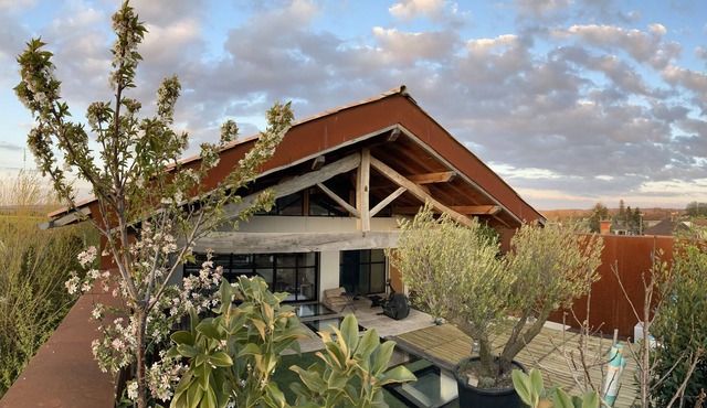 Grande Maison D'architecte Avec Toit Terrasse