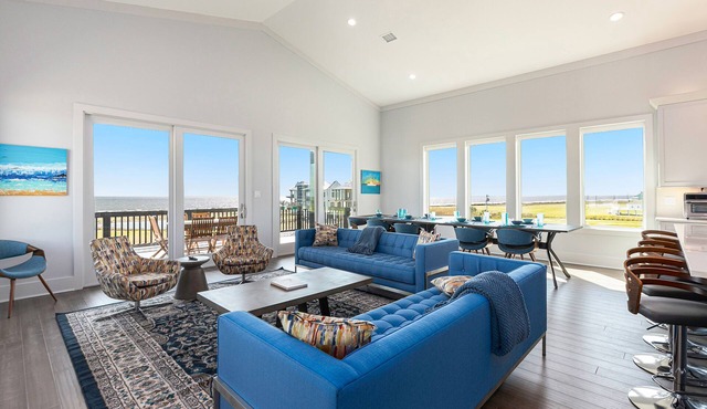 Grandeur beach house with on-site pool, gulf views, and private beach access