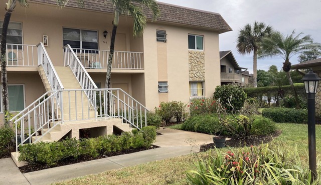 Great condo on main level with beautiful backyard.