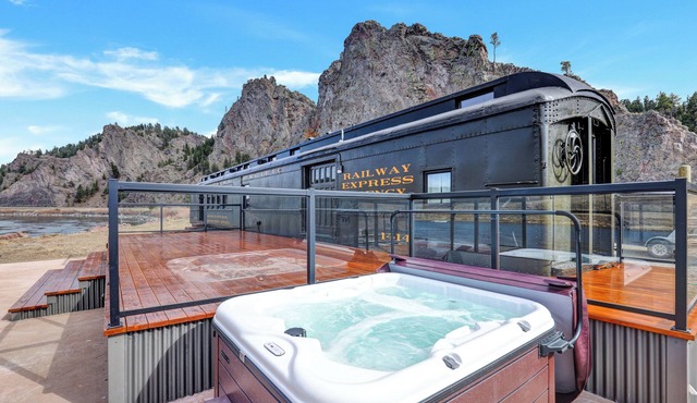 Great location for fly-fishing and train car enthusiasts!