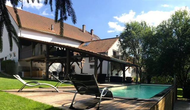 Great Lorraine residence with unusual interior and exterior rooms.