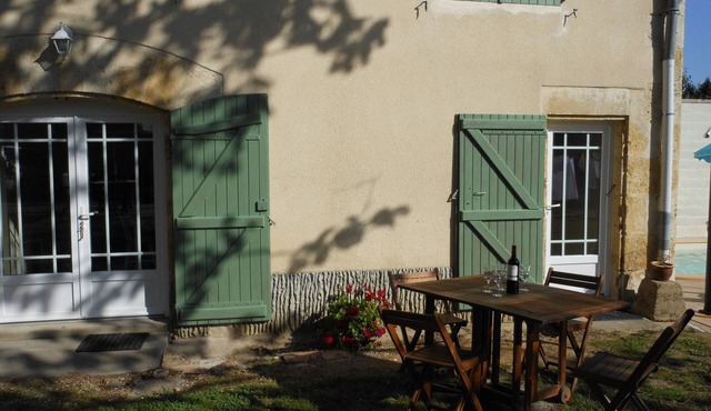 Green Shutters Gite In SW France. Village Location. Heated Swimming Pool.