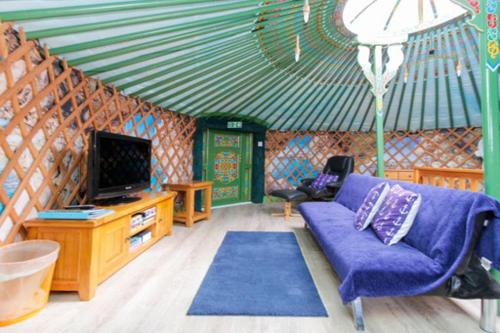 Green Yurt with Hot Tub - Sleeps 3 Parking & Pets