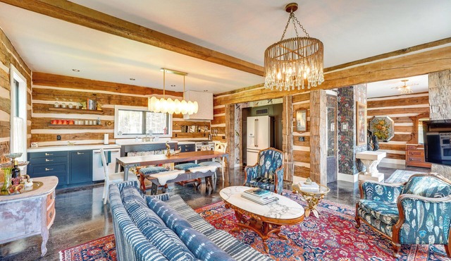 Grill + Fire Pit: Eclectic Ulster County Cabin