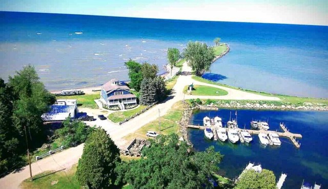 Grindstone Lighthouse on Lake Huron Private Beach