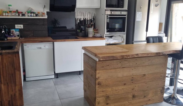 Ground-floor accommodation in a large house with private pool