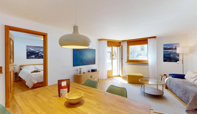 Ground-Floor Holiday Apartment in Bever with Terrace, Lift & Parking