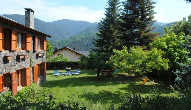 Ground floor of an isolated rustic house with garden
