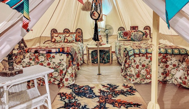 Group Indoor Glamping at Lone Star Glamp Inn in Round Top, Texas