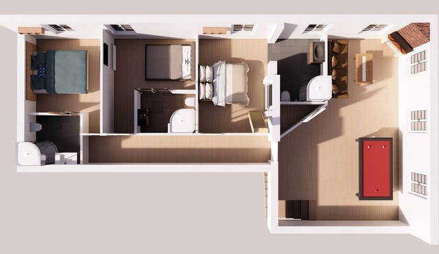 Guest house, 6 adults and 3 children maximum