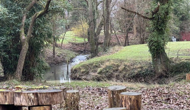 Guildford Home- River, Woodland Garden & Waterfall View, Guildford, Surrey, UK