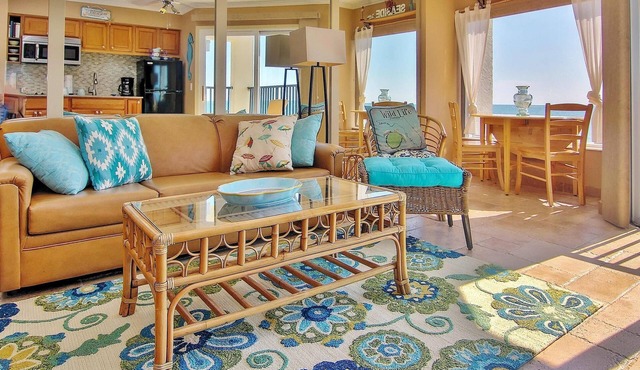 Gulf front condo with pool amazing views and central AC dog friendly