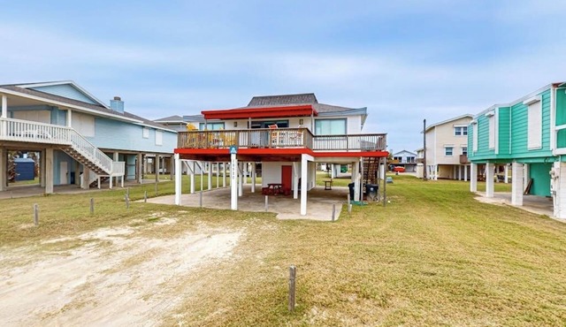 Gulf-front home with deck, loft & direct beach access