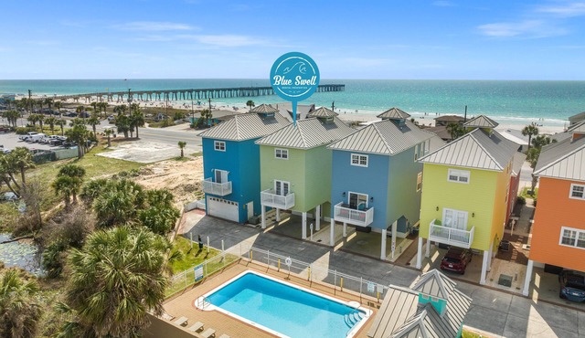 Gulf View 3bd HOME Next to Pier Park, Steps to Beach w Pool, Pet Friendly!