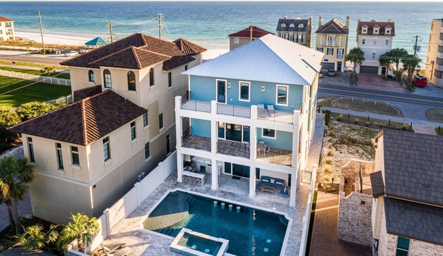 Gulf View Home with Private Pool, LSV, Peloton and Pool Table | 75ft to Beach.