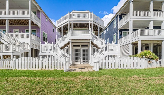 Gulf-view home with three balconies - walk to beach - central AC & private W/D